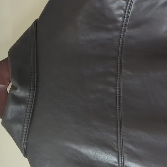 Faux Leather Jacket A Collezioni Mens Black Biker Sport Zip - Picture 5 of 8